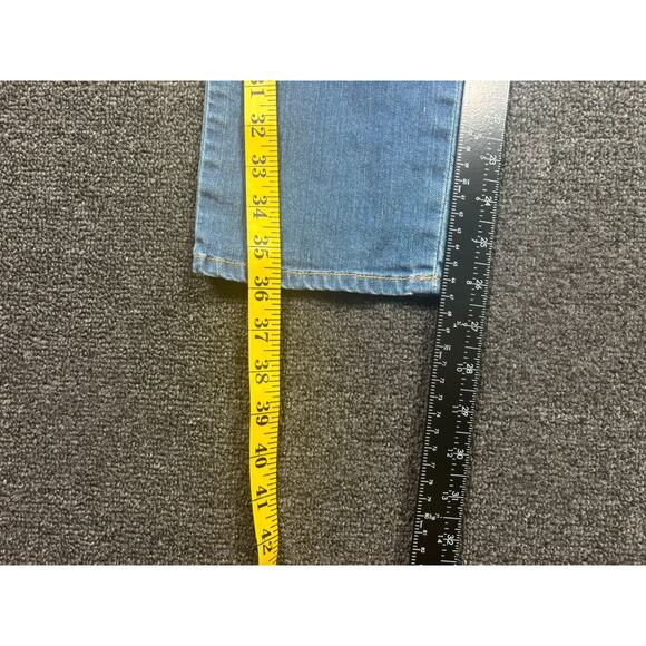 OshKosh Girls Jeans Floral Patchwork Straight Leg Size 12 Blue Denim Stretch - Picture 8 of 8